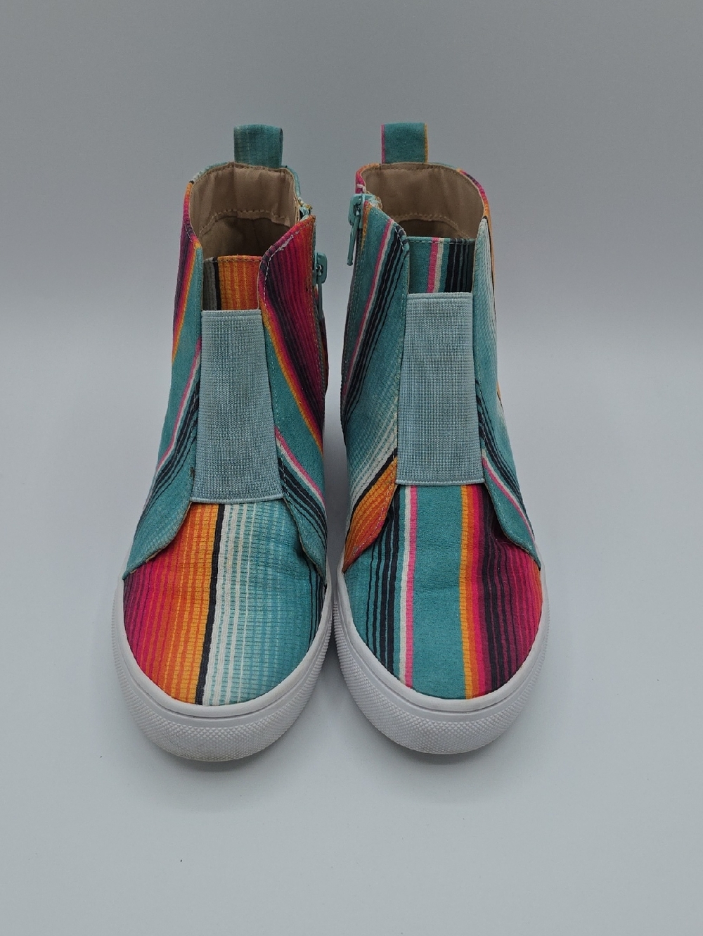 Crazy Train Wedge Women's Multicolor Striped Sneakers